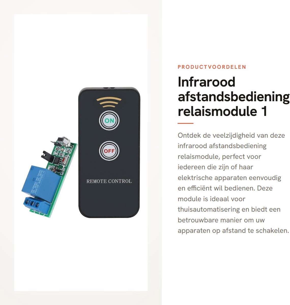 Dailygoods - Infrarood afstandsbediening relaismodule - 1 kanaal - Eenvoudige installatie - Compact formaat - Hoogwaardige ontvangst - Ideaal voor thu...