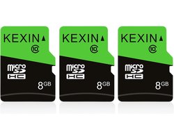SnelShoppen - Micro SD-kaart 8GB 3 stuks Klasse 10 UHS-I met SD-adapter - Geheugenkaart voor Kinderhorloge, Dashcam, Bewakingscamera, Mobiele Apparate