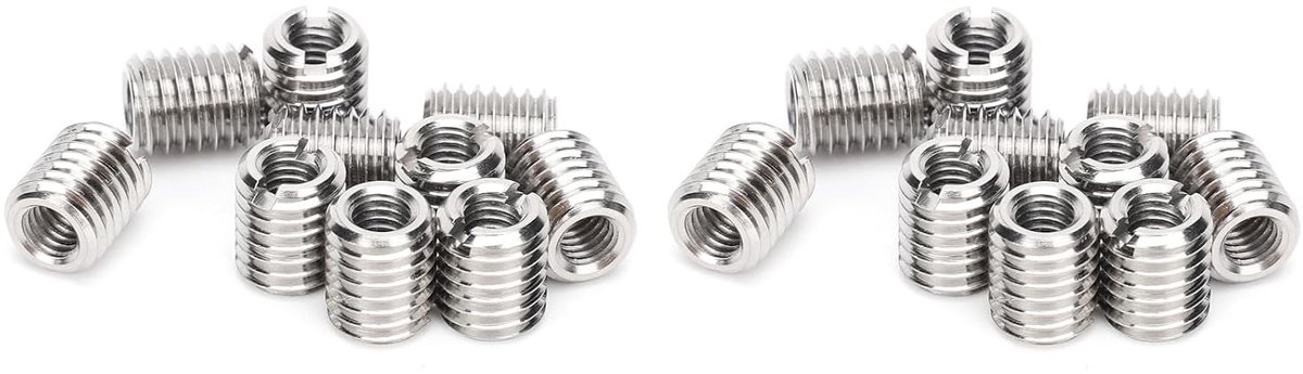 20 Stuks Draadreparatie Sleeves Reducer Moeren voor M6x1.0 en M10x1.5, Draadreparatie Set voor Verbeteren en Herstellen van Schroefdraad