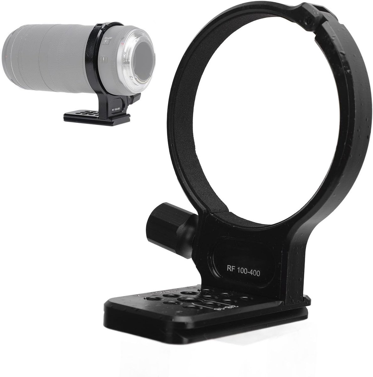 Verstelbare statiefbeugel voor 100-400mm f/5.6 lens met 1/4 en 3/8 inch schroefgaten voor Arca-systeem, ideaal voor stabiliteit en ondersteuning