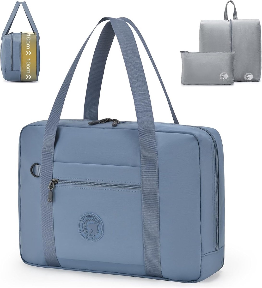 Uitbreidbare Reistas voor Cabin Bagage 40x30x10 - Handbagage voor Vliegtuig, Ruimtebesparend, Geschikt voor Ryanair en Transavia, Inclusief Toilettas