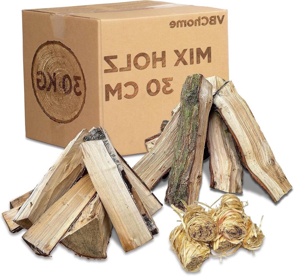 Haardhout Mix - Droog Hout Oven - Open Haard Stoken - Natuurlijk Gedroogd - 30 cm - Natuurlijk