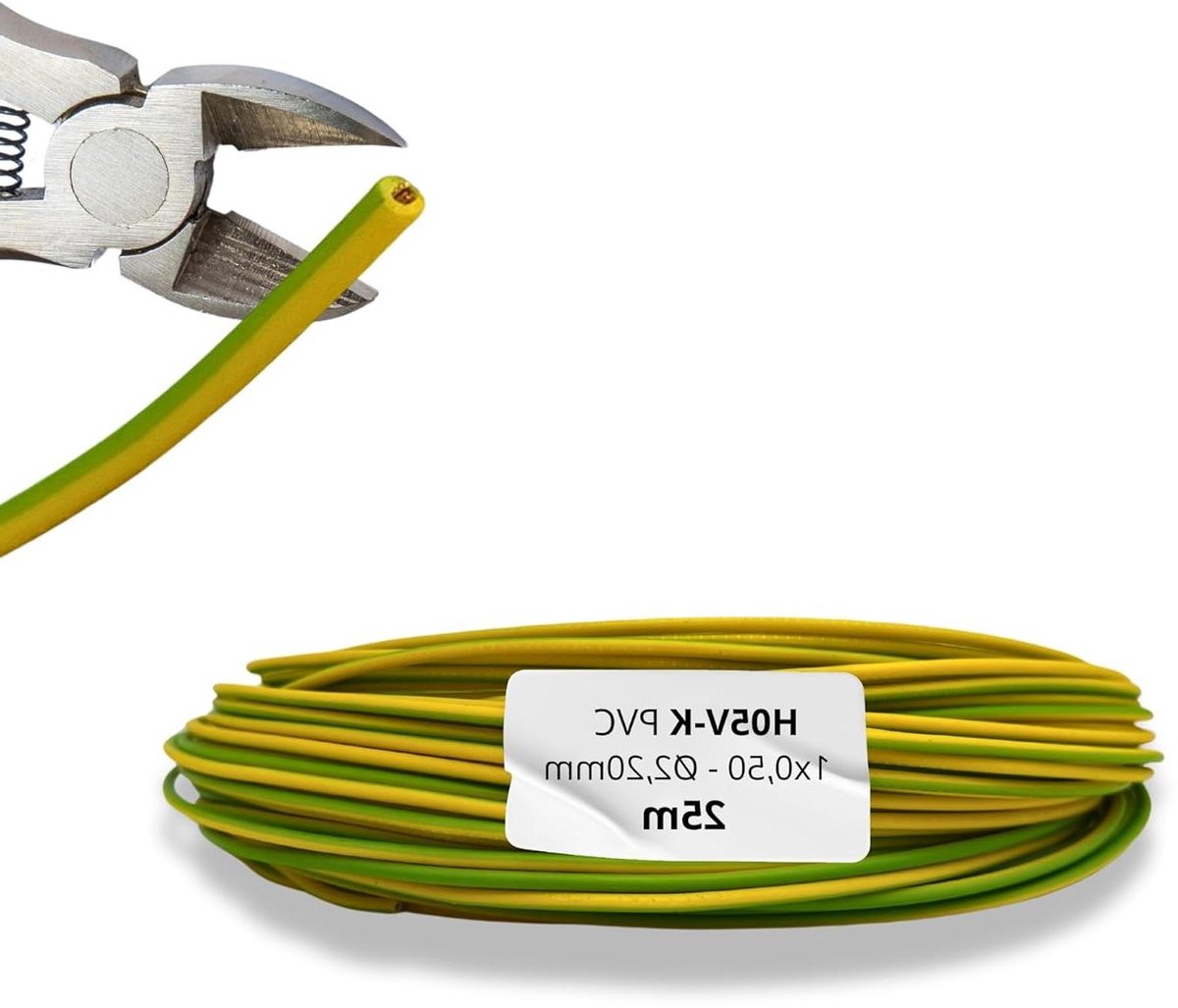 Elektrische Kabel - Installatiekabel Stroomdraad - Huishoudelijke Installaties - Flexibele Koperen Geleider - 25m 050 mm² - Geel-Groen