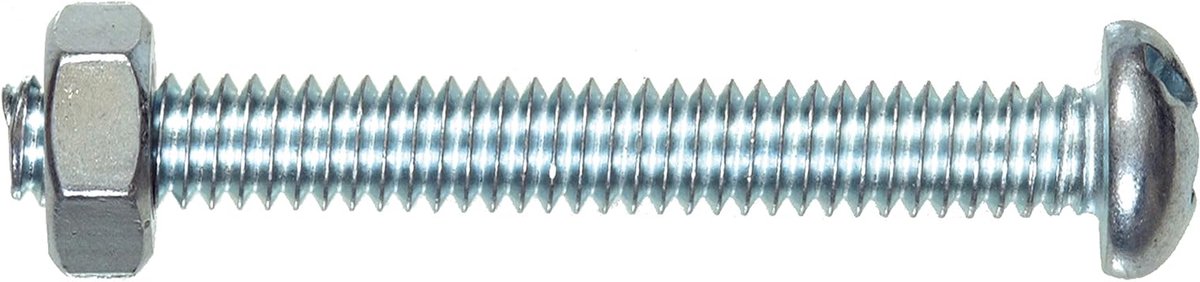 Machineschroef - Combinatieschroef Bout - Bevestigen van Onderdelen - Zink Verzinkt - 25 Stuks - Zilverkleurig