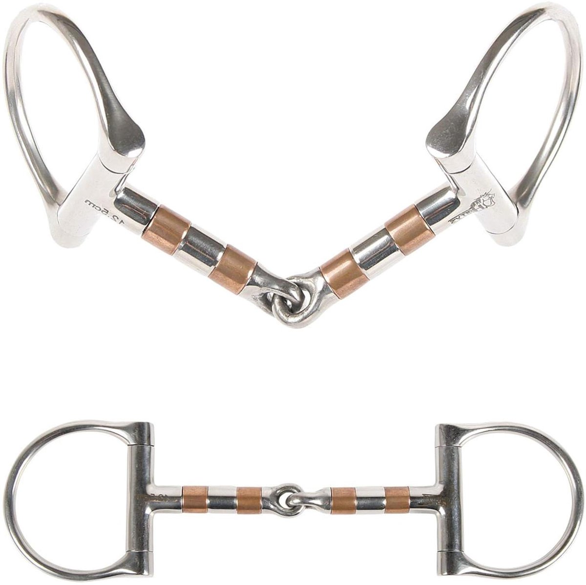 D-hoofdstel Koperen Rollen - Paardenhoofdstel Bit - Paardrijden Comfort - Stimuleert Speekselvorming - 13 mm - Zilver
