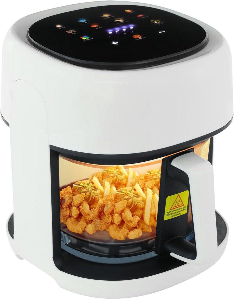 Heteluchtfriteuse - Airfryer Frituurpan - Gezond Koken - Met Kijkvenster - 33 Liter - Wit