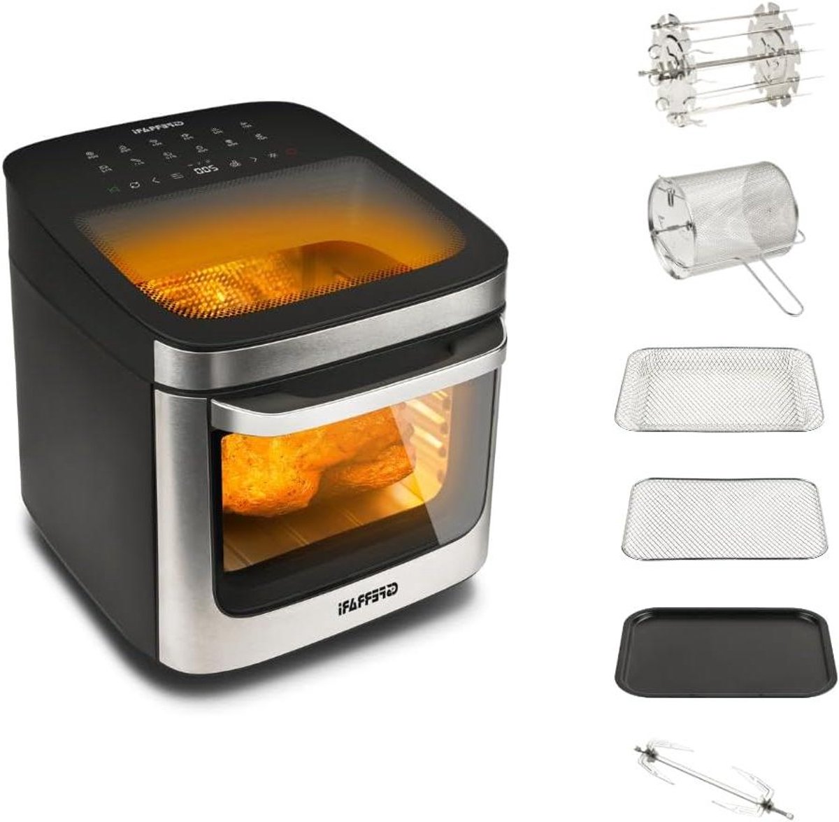 Heteluchtfriteuse - Airfryer Oven - Gezond Frituren - Grote Capaciteit - 13 Liter - Zwart