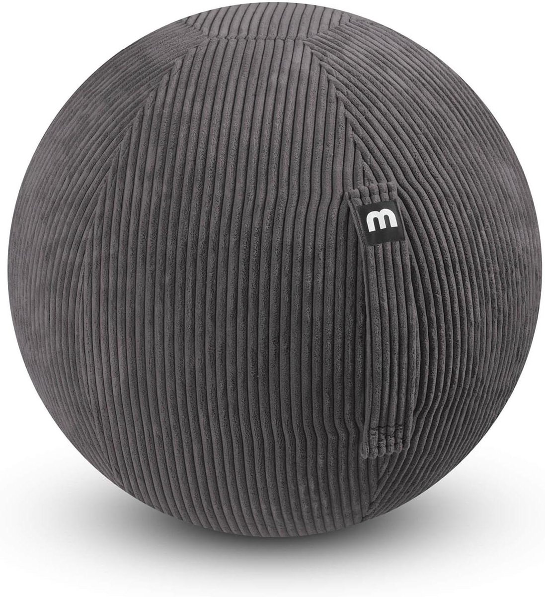Zitbal met omslag - Ergo Bal Fitnessbal - Comfortabel Zitten - Wasbare Stofomslag - 65 cm - Antraciet Zwart