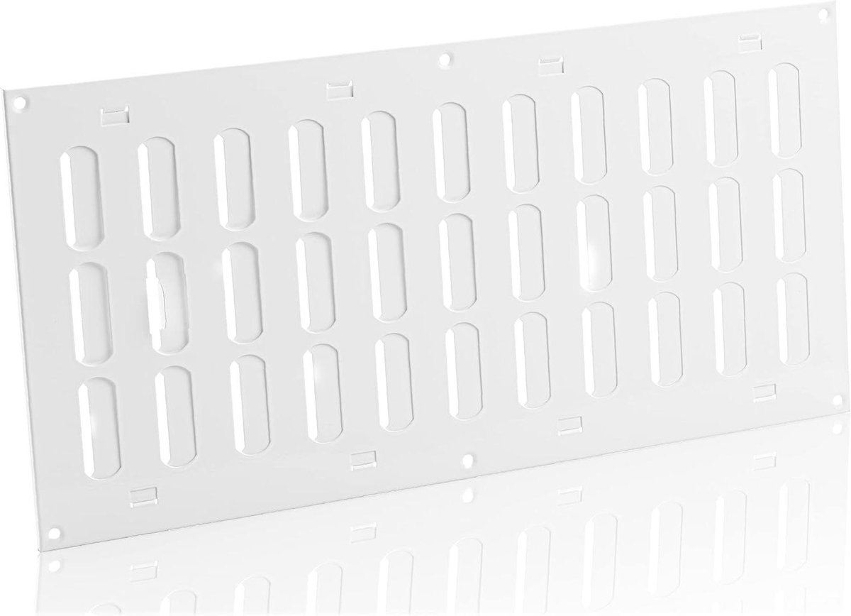 Ventilatierooster - Luchtrooster Metalen Roosters - Ventilatie Regelen - Verstelbare Lamellen - 400x200mm - Wit