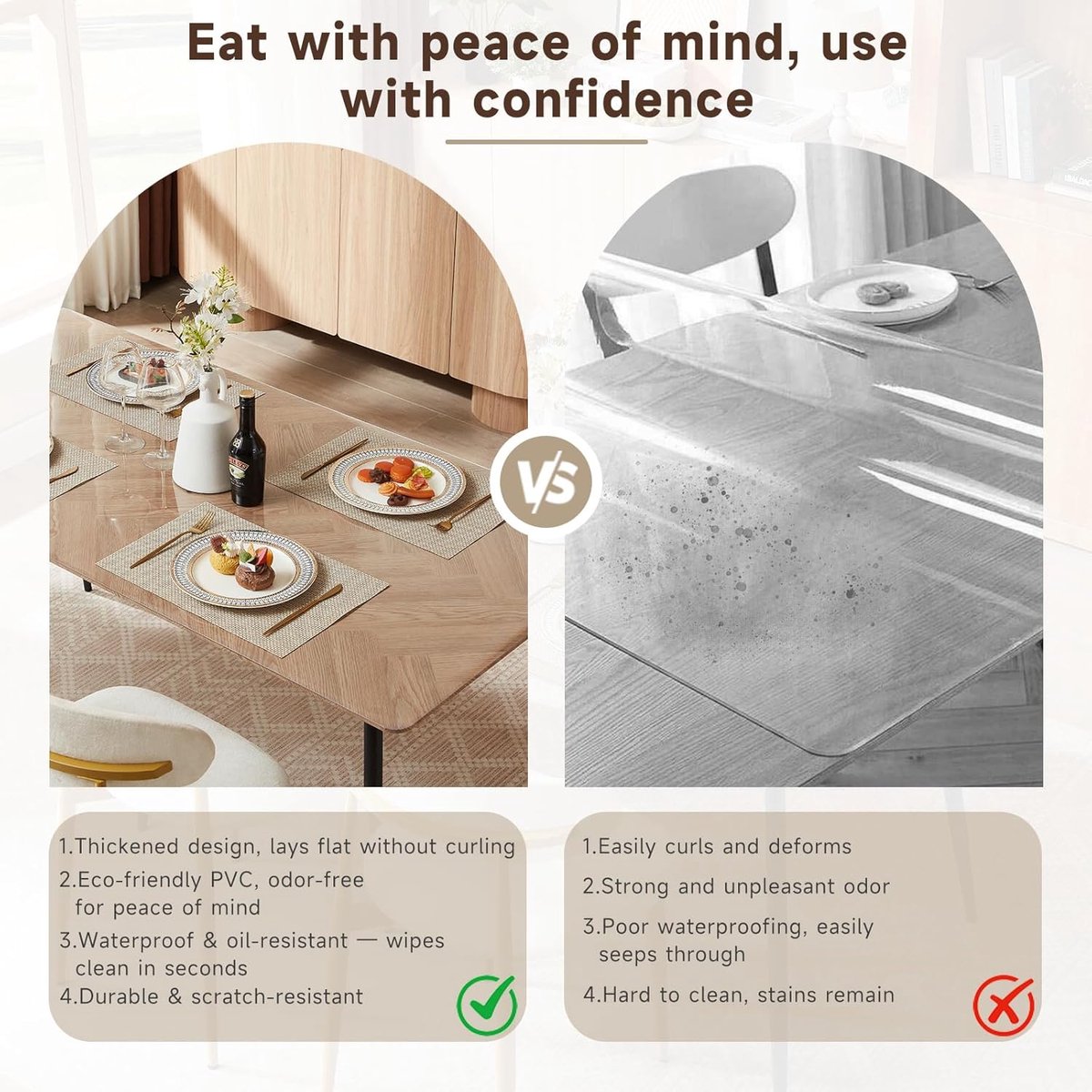 Tafelhoes Transparant - Tafelbeschermer PVC - Tafel Beschermen - 15 mm Dik - 100x200 cm - Transparant