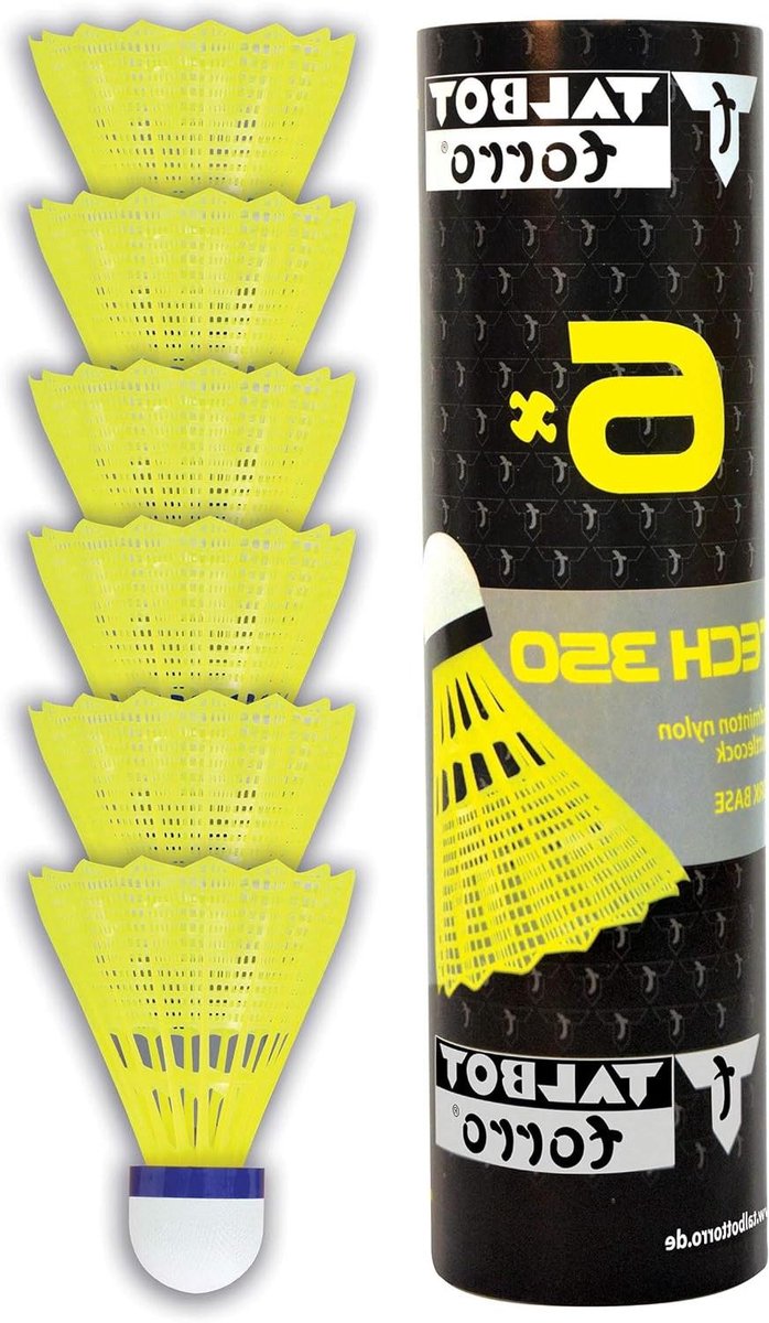 Nylon Shuttles - Badminton Ballen - Vrije Tijd Badminton - Gemiddelde Snelheid - 6 Stuks - Geel