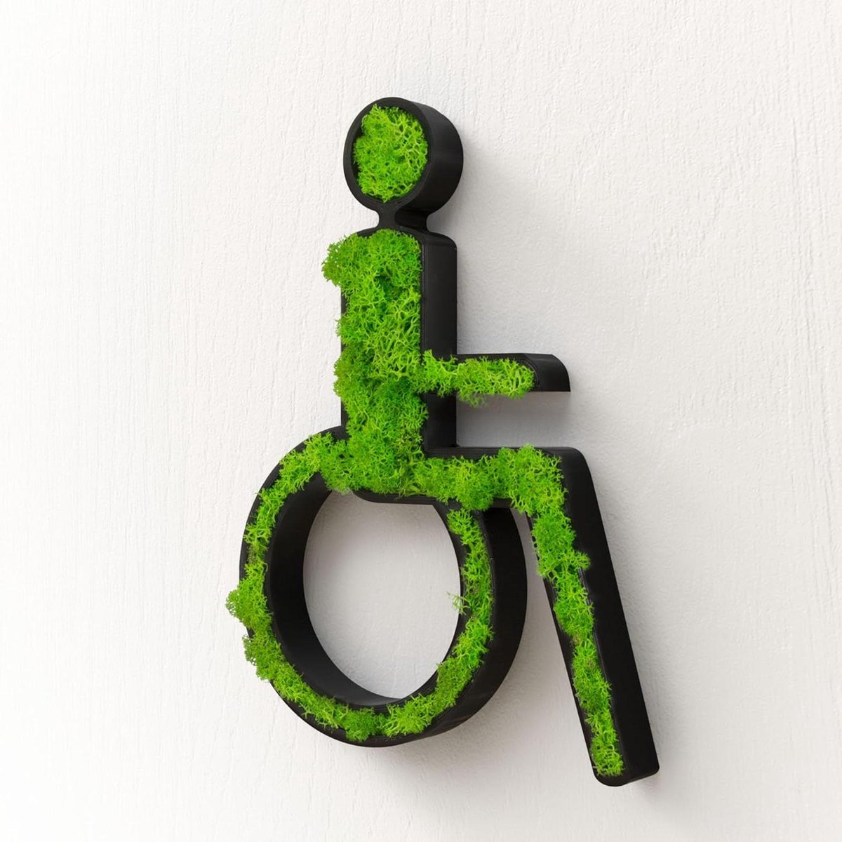 Toilet Deurbordje - WC Schild Mosafbeelding - Aanwijzen Toiletten - Handgemaakt Duits Product - 20 x 15 cm - Zwart