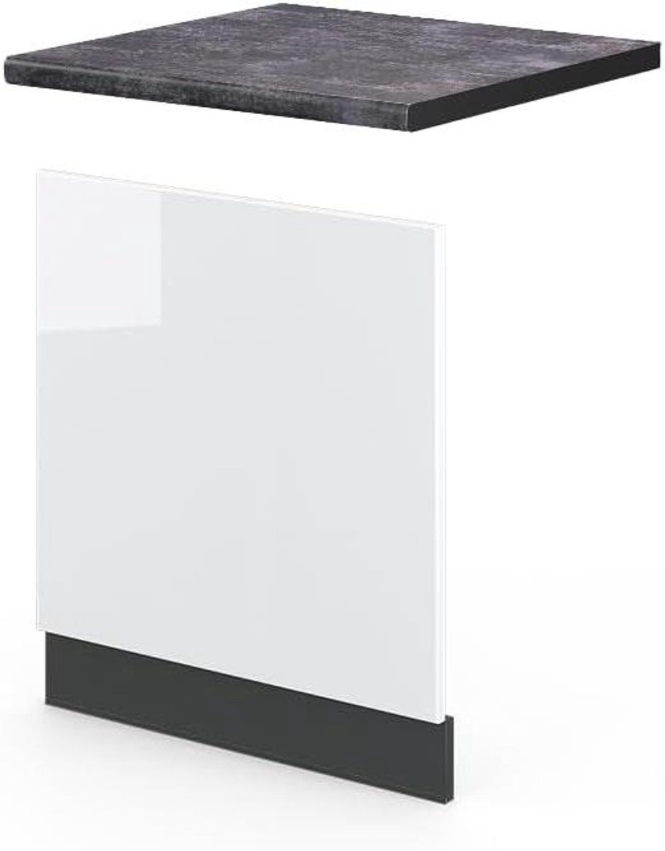 Vaatwasser Paneel Keukenfront Frontpaneel Keuken Afwerking Soft-close Scharnieren 60 cm Breed Wit Hoogglans