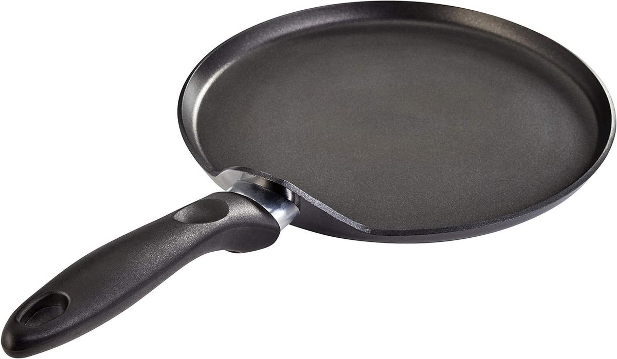 Crepe Pan - Pannenkoekenpan Koekenpan - Pannenkoeken Bakken - Xylan Plus Antiaanbaklaag - 22 cm - Zwart