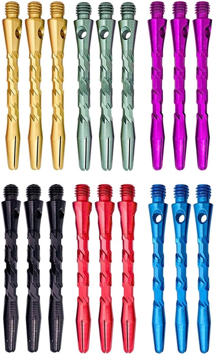Dartschachten Aluminium - Dartstelen Werpen - Darts Spel - Gesneden Patroon - 50 mm - 6 Kleuren