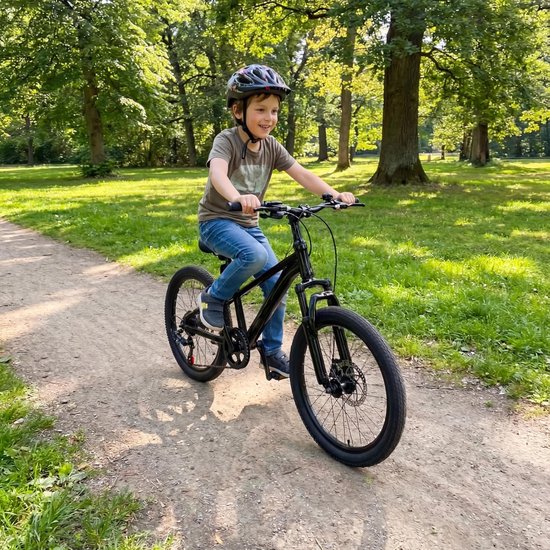 Kinder Mountainbike - Jongens Fiets Meisjes Fiets - Leren Fietsen - Aluminiumlegering Frame - 20 Inch - Zwart — afbeelding 3