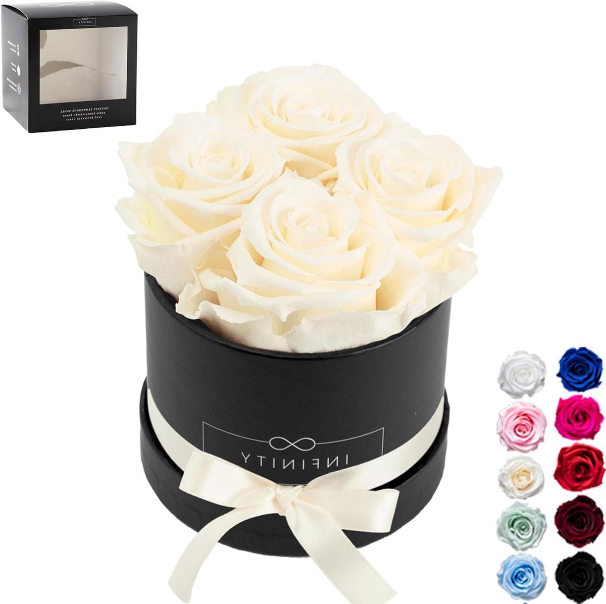 Eeuwige Rozen Box - Blijvende Bloemen - Cadeau Geven - 3 Jaar Houdbaar - 10 cm Hoog - Roze