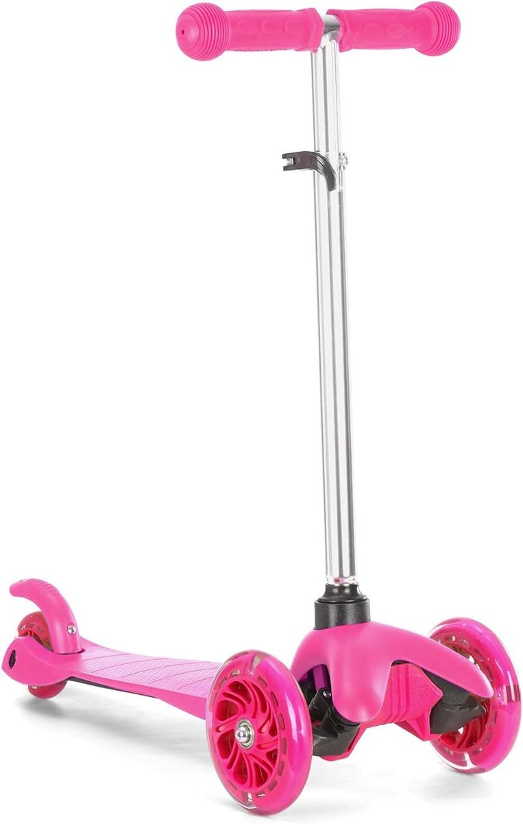 Kinderstep 3 Wielen - Peuterstep Step - Buiten Spelen - Lean-to-Steer Technologie - Tot 50 kg - Rozerood