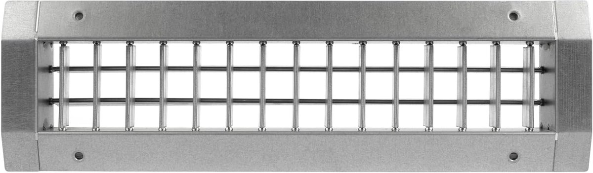 Luchtuitlaatrooster Rond - Ventilatierooster Kanaal - Ventilatie Beheren - Verstelbare Lamellenbladen - 13 x 3 Inch - Grijs