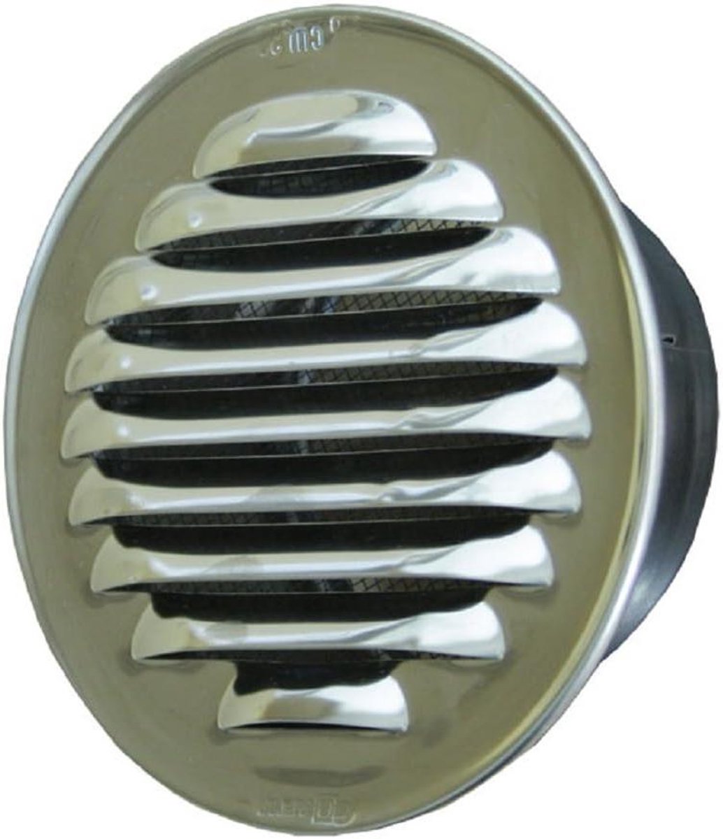 Ventilatierooster Rond - Afdekrooster Ventilatie - Garage Ventileren - Zonder Schroefgaten - DN 80 mm - Zilver