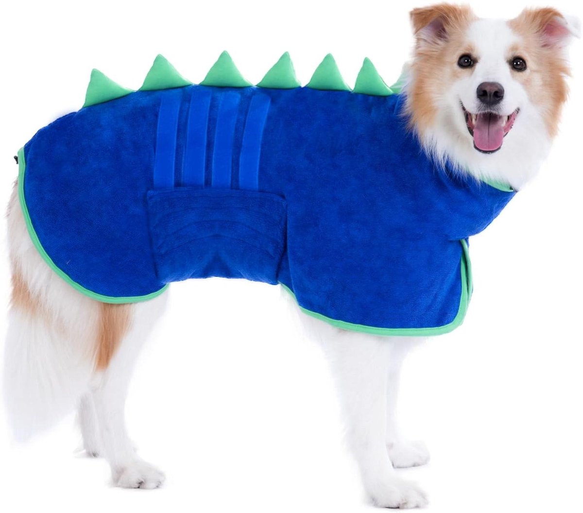 Hondenbadjas Microvezel - Hondenhanddoek Droogjas - Hond Drogen - Extra Absorberend - Verstelbaar - Blauw-groen