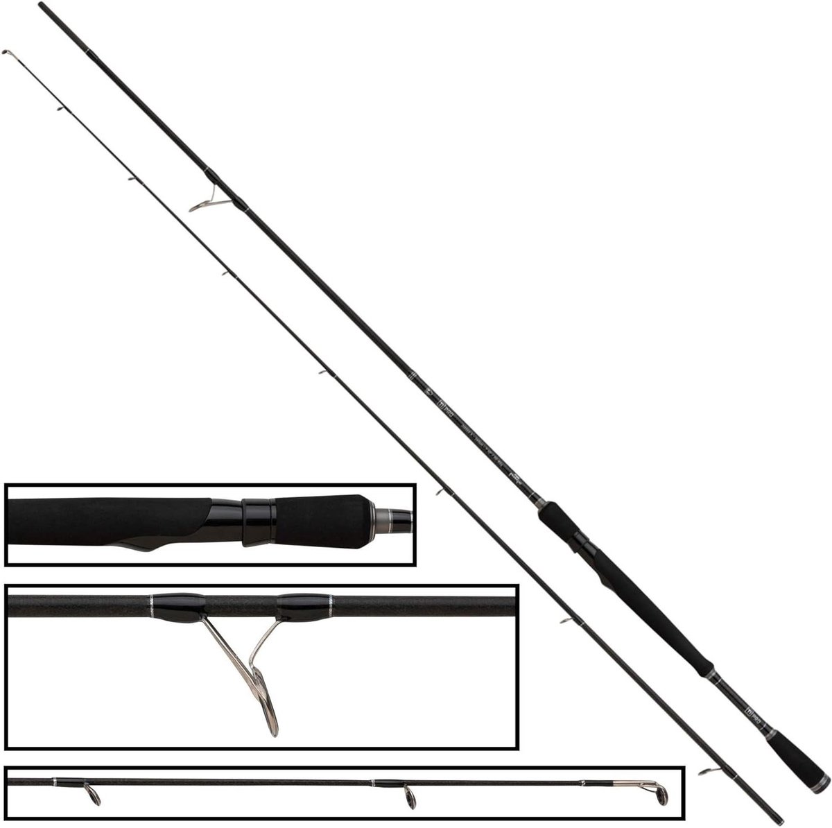 Roofvishengel - Kunstaas hengel - Vissen op roofvis - Snelle actie - 240 cm - Zwart