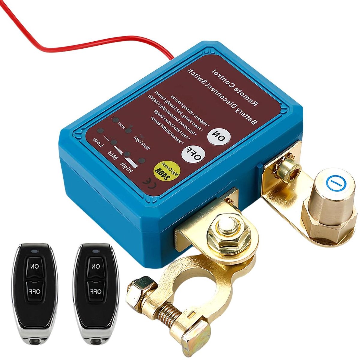 Accu Schakelaar - Afstandsbediening - Voertuig Bescherming - Automatische Uitschakeling - 12V Universeel - Zwart