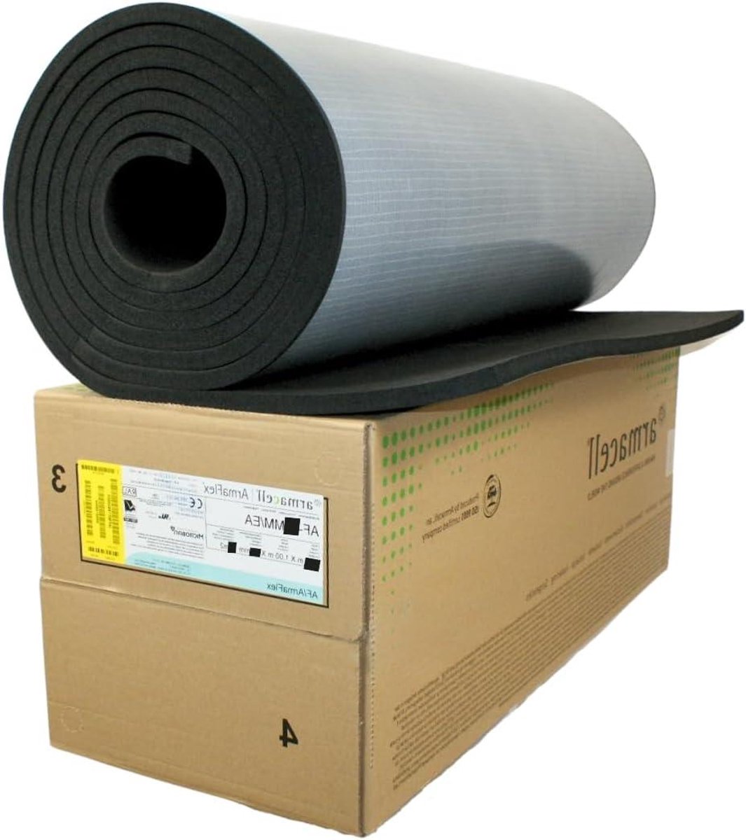 Isolatiemat Rubber - Flexibel Isolatiemateriaal - Energie Besparen - Geïntegreerde Schimmelbescherming - 6 x 1 m - Zwart