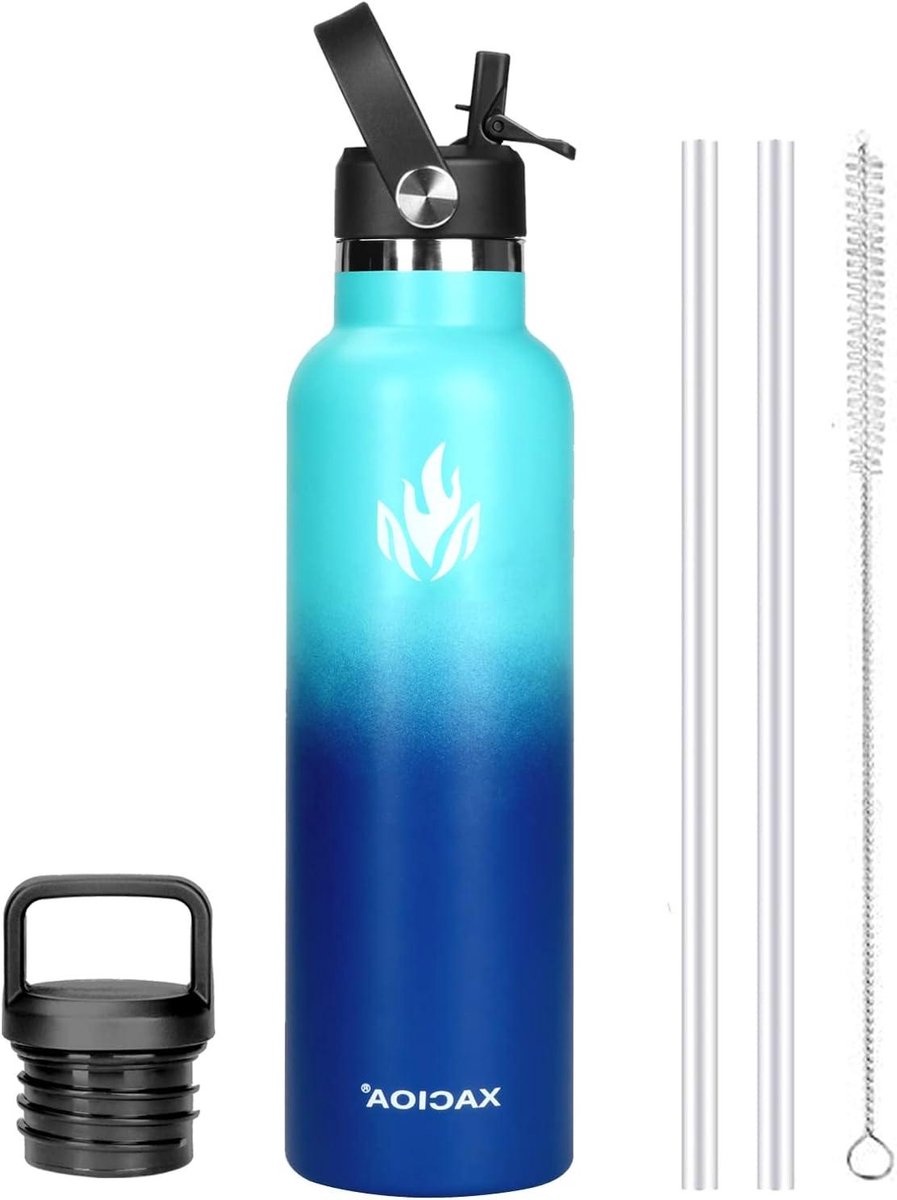 Geïsoleerde Waterfles - Drinkfles RVS - Hydratatie Onderweg - Dubbelwandig Vacuüm - 1000ml - Oceaan