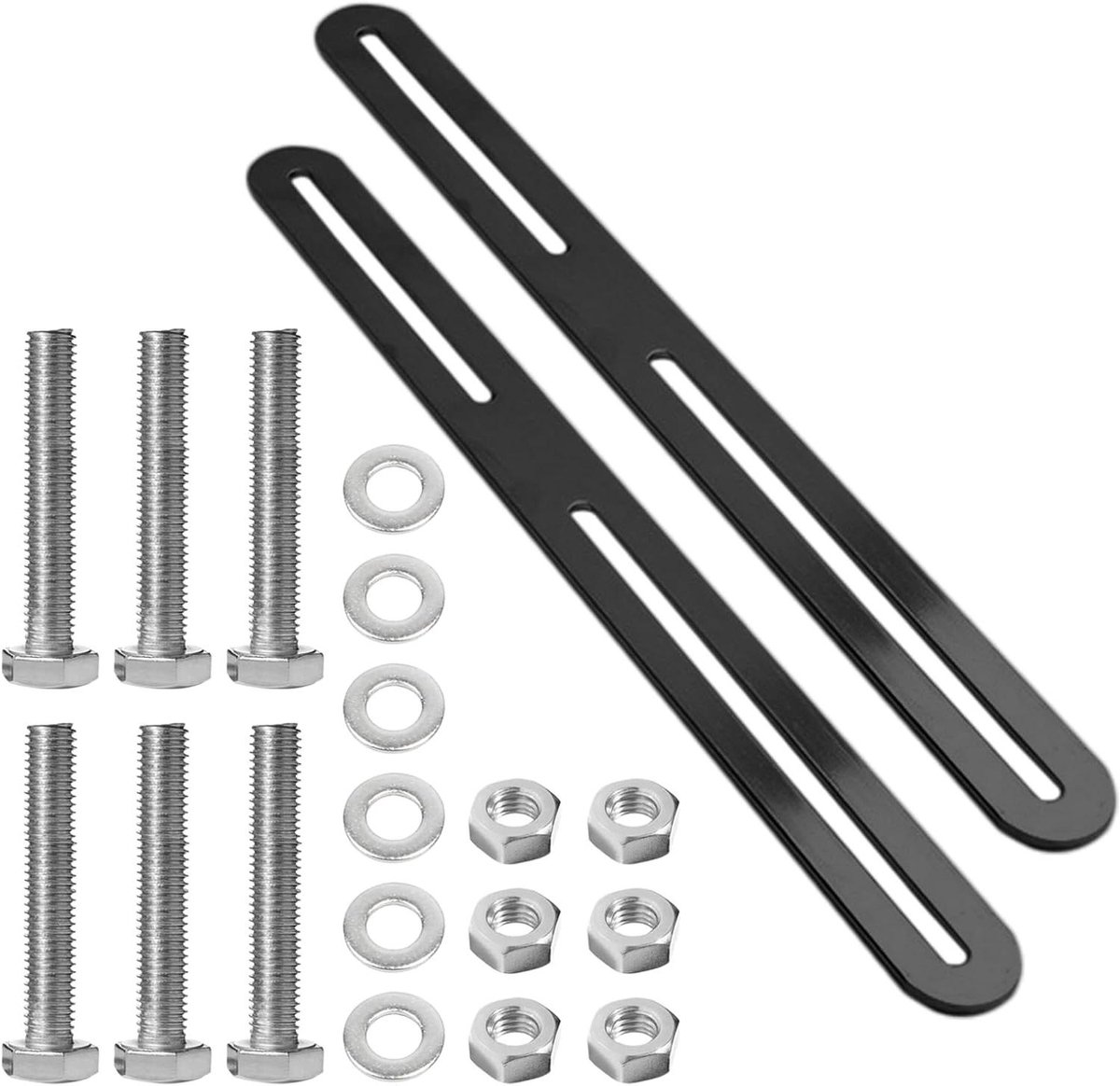 Bevestigingsset Brievenbus - Hekmontage Houder - Brievenbus Beveiligen - Roestvrij Staal - 24 x 280 mm - Zilver