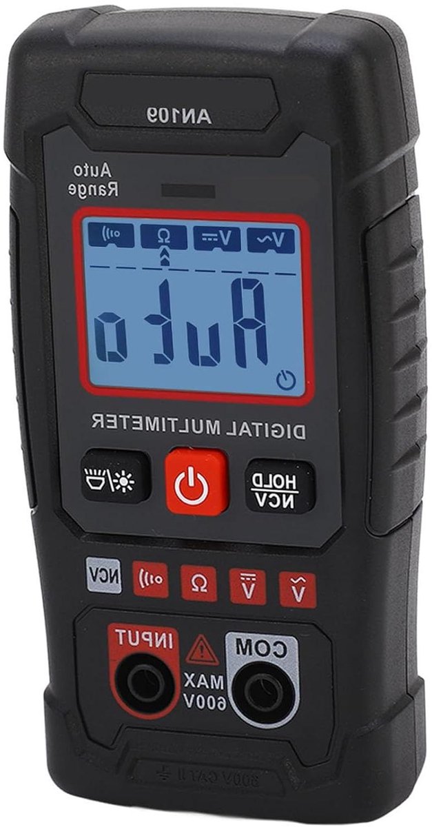 Digitale Multimeter - Spanningsmeter Weerstandsmeter - Elektrische Metingen - Automatische Bereikfunctie - 4000 Counts - Zwart