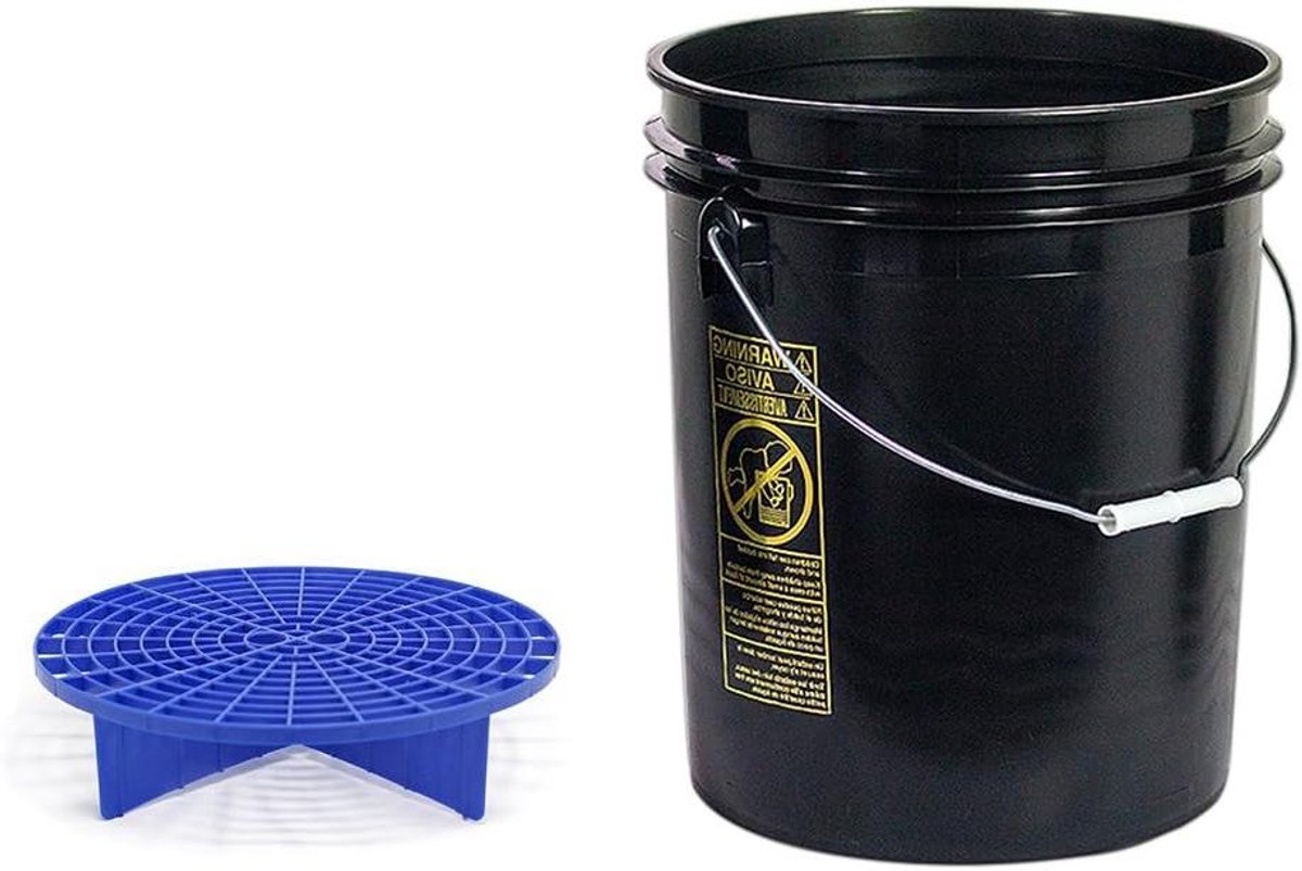 Autowasemmer Set - Schoonmaak Emmer - Auto Reinigen - Met Grit Guard - 19 Liter Totaal - Blauw