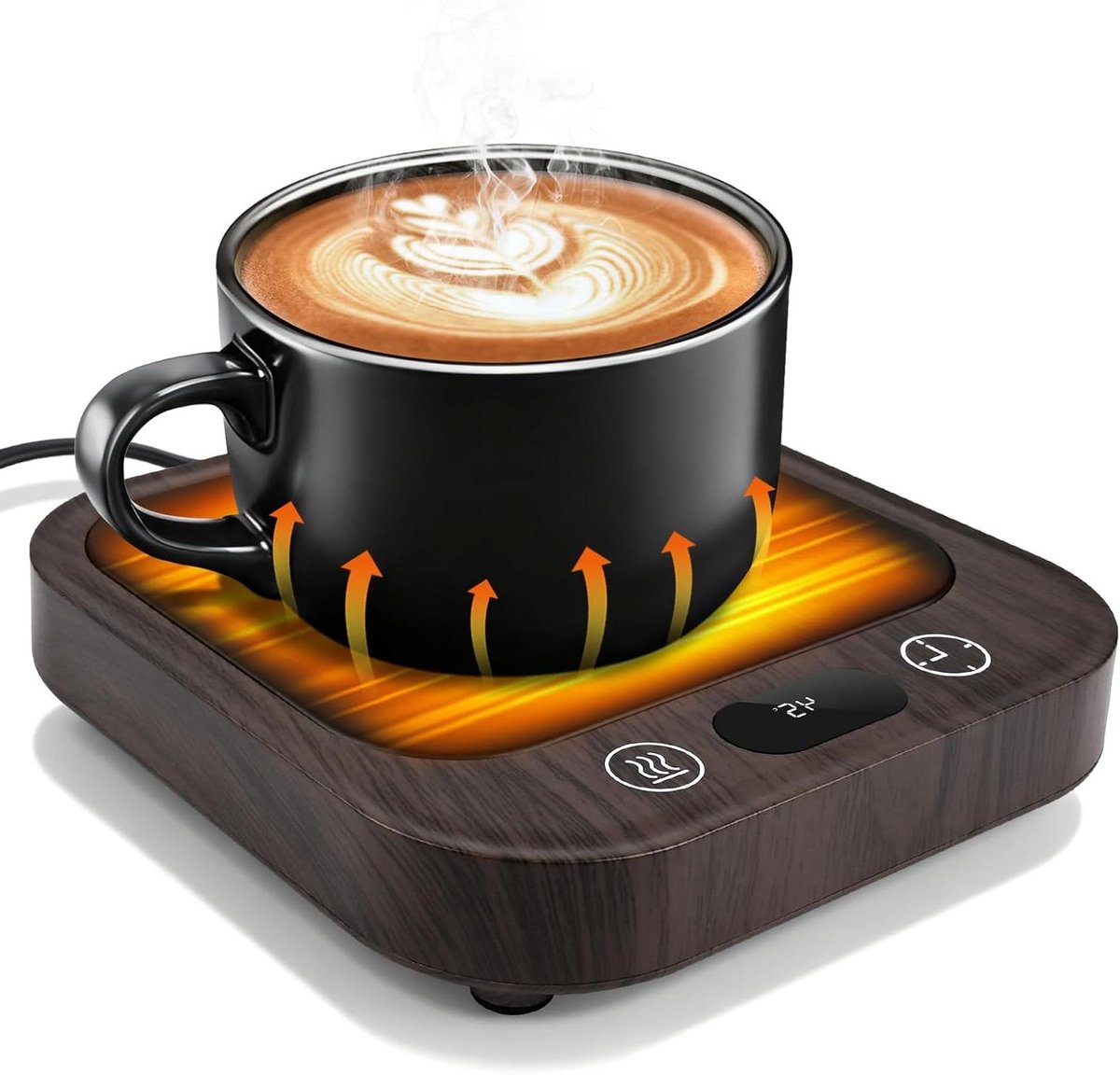 Koffiekopwarmer - Drankverwarmer - Warme Drank Genieten - Instelbare Temperatuur - 18 x 13.7 cm - Bruin
