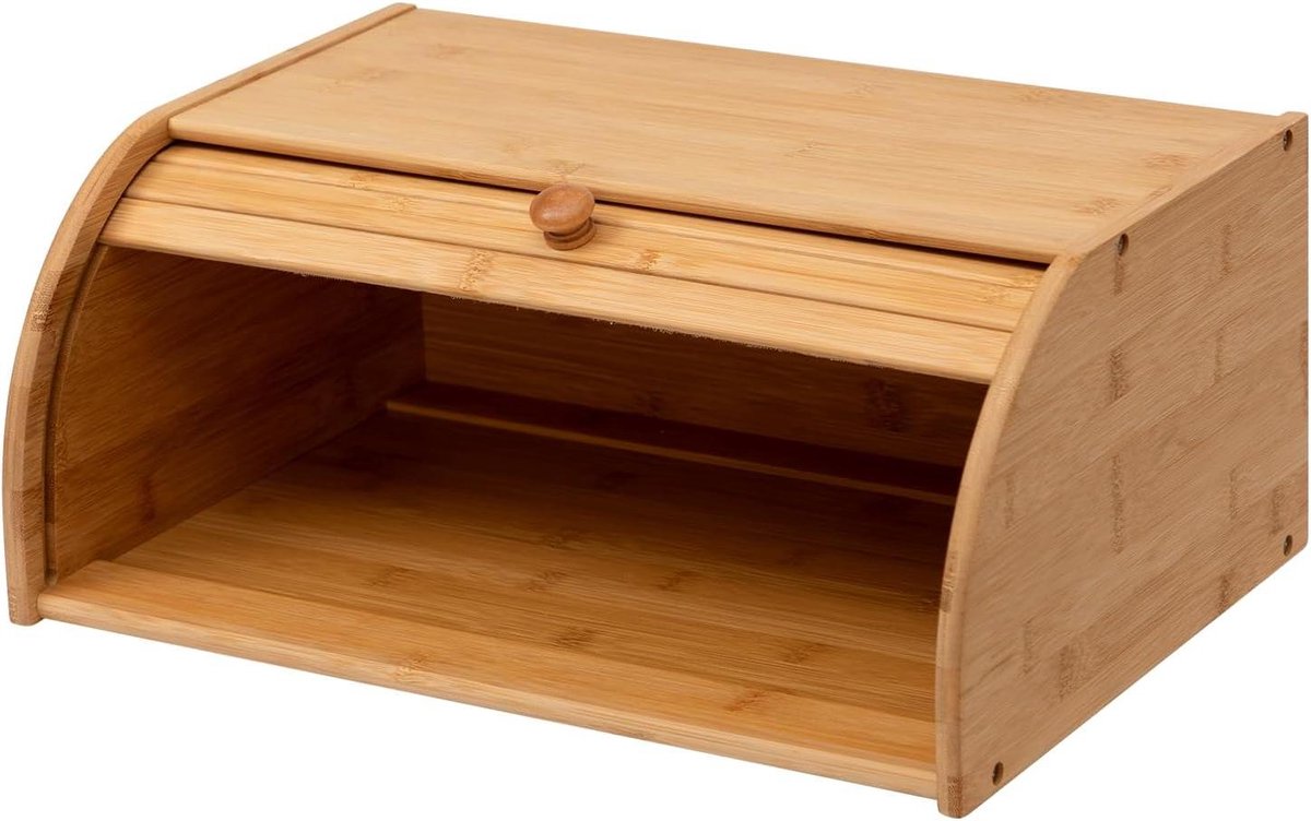 Broodtrommel Hout - Brood Opslag - Keuken Organisatie - Natuurlijk Bamboe - 40cm Breed - Natuurlijk