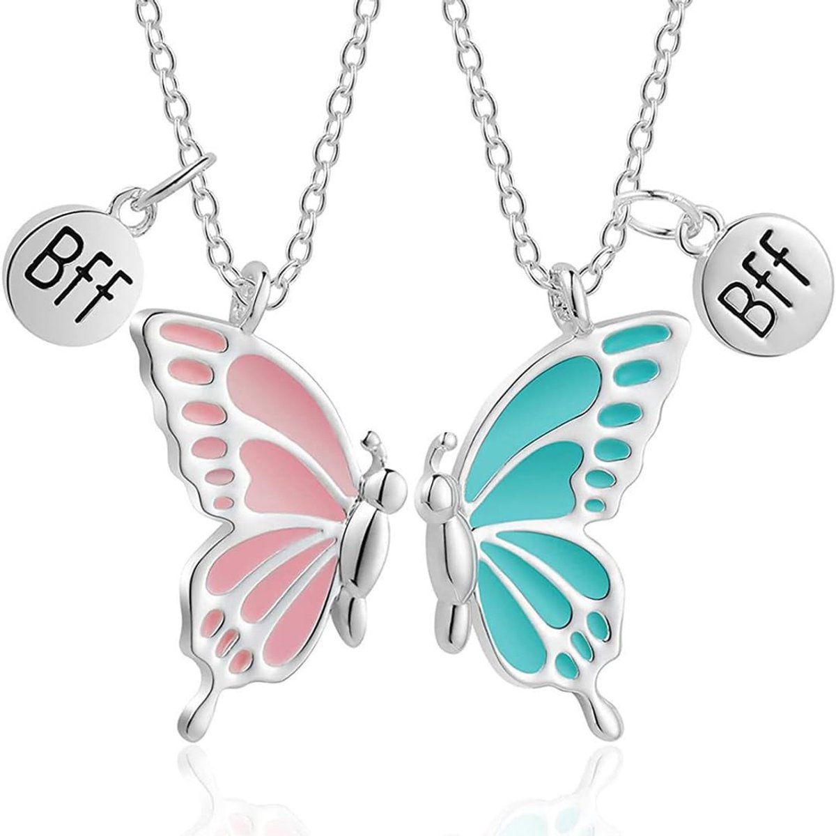 Ketting met hanger, meisjesketting, vriendschapskettingen, vriendschaps-vlinder-BFF-halskettingen, beste vriendschapskettingen voor meisjes, verjaardagssieraden, cadeaus voor