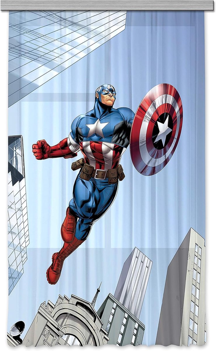 Design Marvel Avengers polyester gordijnen kinderkamer 140 x 245 cm gordijnen 1 deel | FCSL 7127