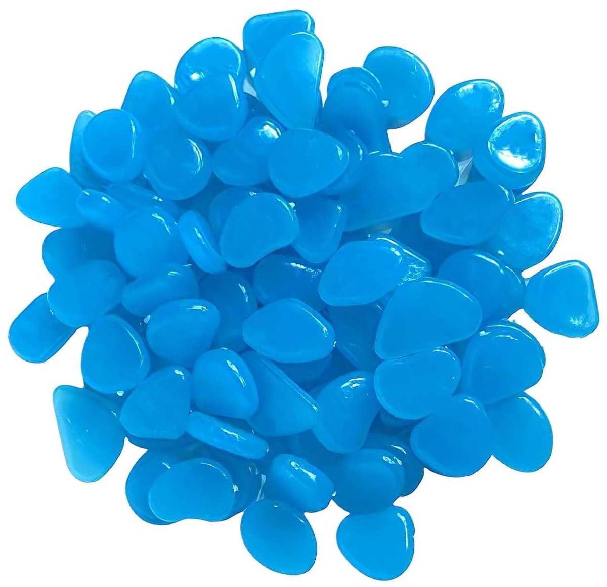 Lichtstenen, 300 stuks, licht op in het donker, mini-dreuzelstenen, decoratieve stenen, kleine stenen, kiezelstenen, tuin, fluorescerende harsstenen voor tuinpad, decoratie, planten, pot, aquarium