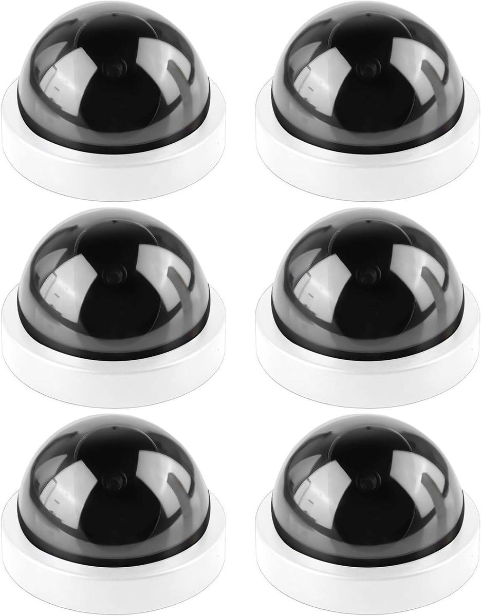 Dummy Camera Set - Nep Beveiligingscamera - Afschrikken Indringers - Knipperende LED - 10 x 10 x 5 cm - Wit