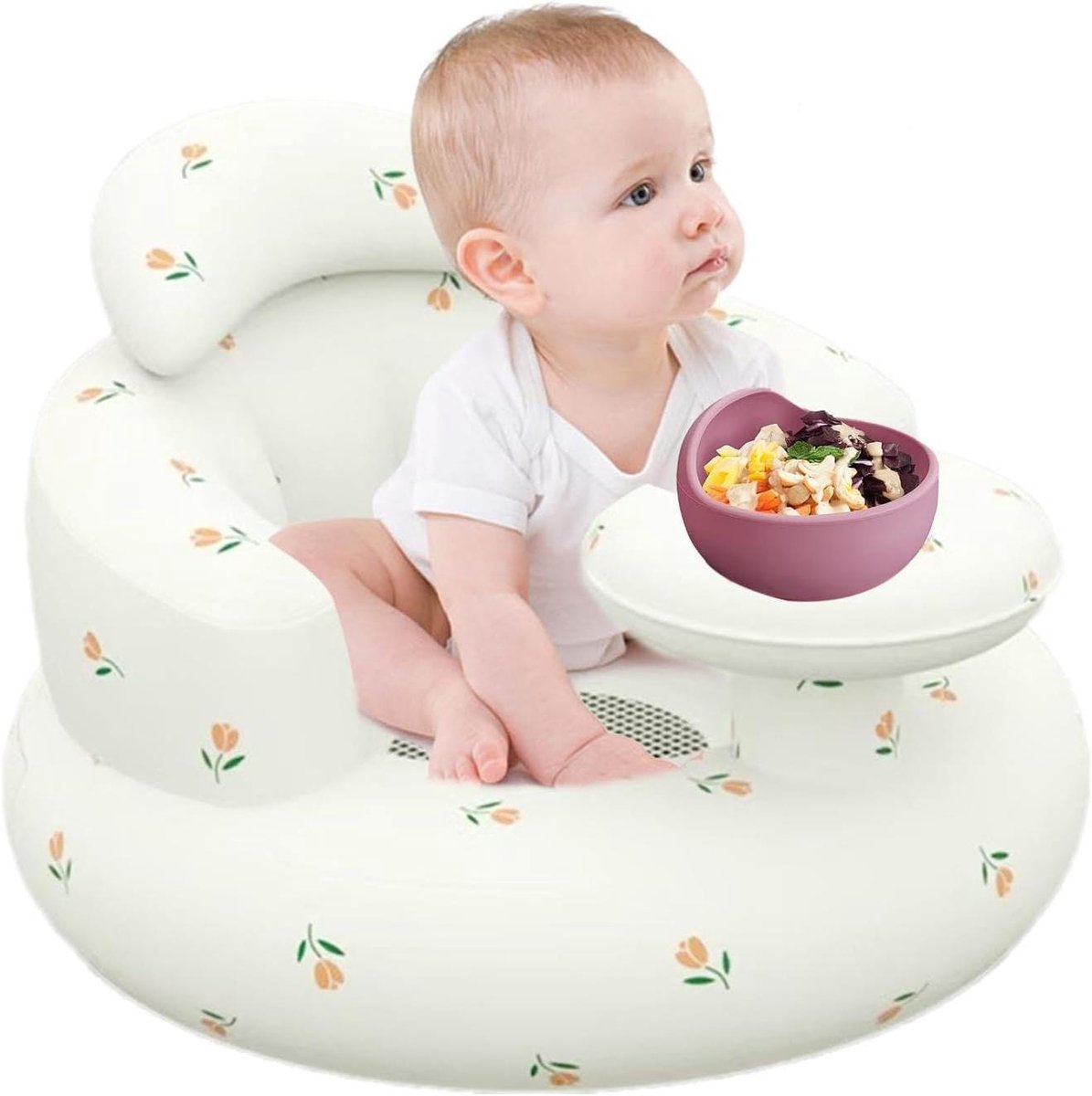 Opblaasbaar Kinderzitje - Baby Stoel - Baby Zelfstandig Zitten - Geïntegreerde Luchtpomp - 49 x 35 cm - C