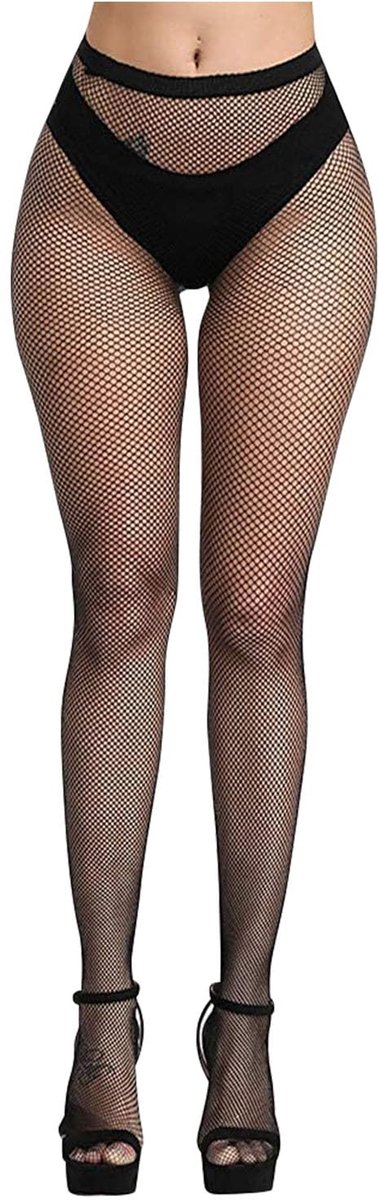 AOMIG Zwarte Visnetpanty Voor Dames, Panty Visnetkousen, Visnetpantykousen, Hoge Kousen Sexy Outfit, Jarretelpanty met Hoge Taille, One Size Fit all