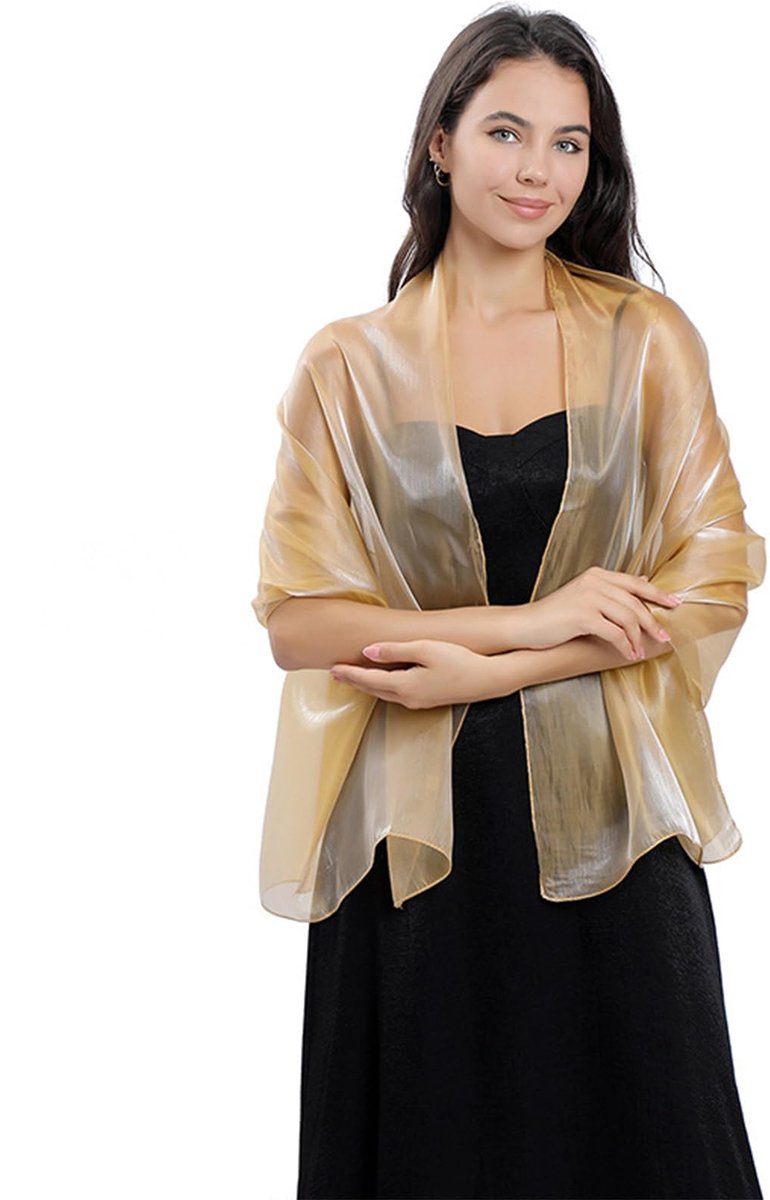 Sjaal voor dames, 70 × 170 cm, elegante chiffon sjaals, lichtgewicht en modieuze avondsjaals voor jurken geschikt voor festivals, bruiloften, diners en feesten