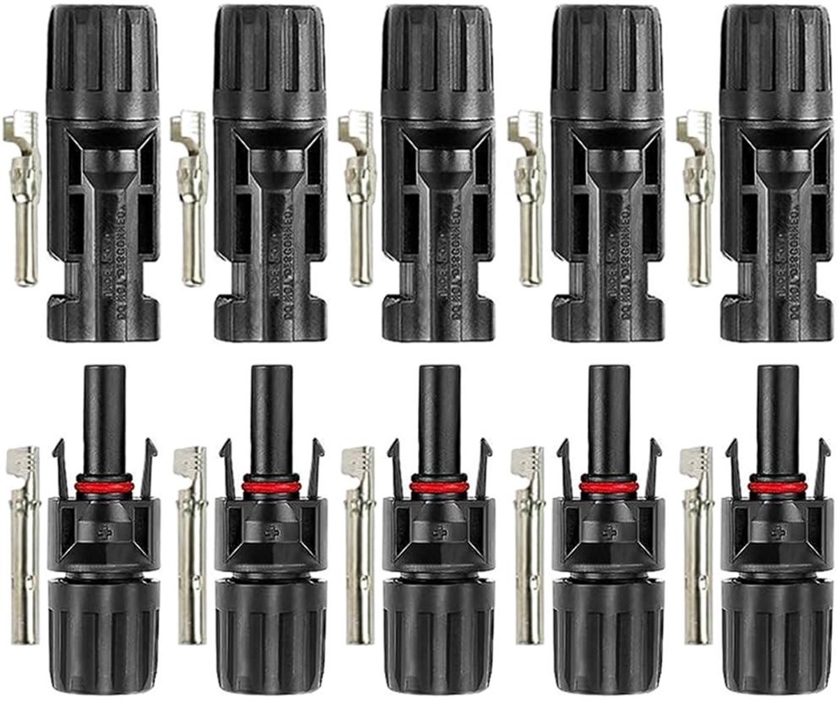 Zonnepaneel Kabel Connectoren - PV Connector Set - Zonne-energie Installatie - Snelle Montage - 30A 1000V DC - Zwart