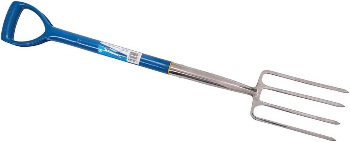 Tuin Fork - Rand Fork - Tuinieren Grond Bewerken - Roestvrij Staal - 925 mm - Zilver