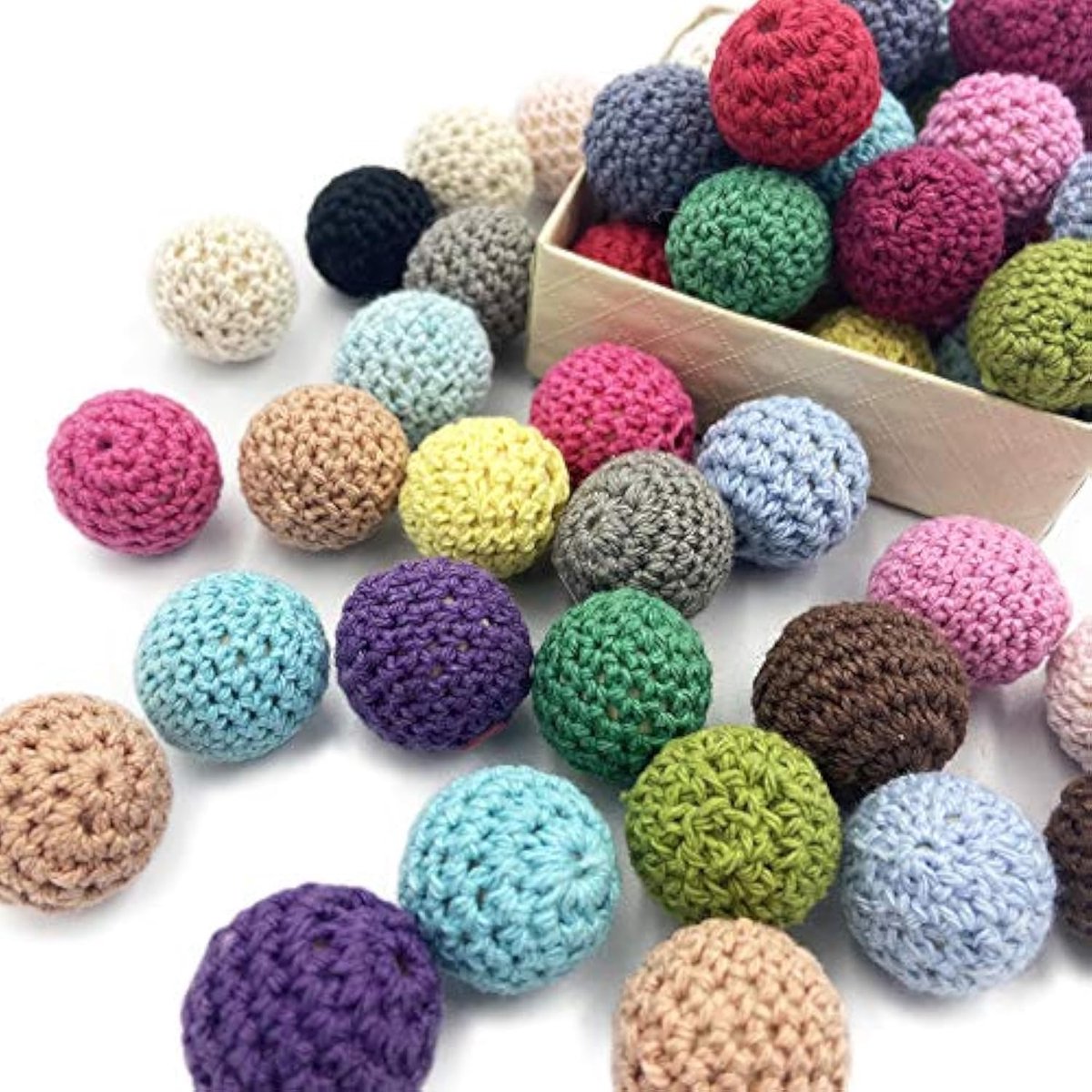 Houten Katoen Gehaakte Kralen 16mm 50pc Mix Color Beads Voor DIY Necklace Bracelet
