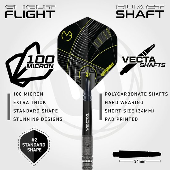 Professionele Dartpijlen - Dartset Stalen Pijl - Competitie Darten - 90% Wolfraam Barrels - 22G - Mat Zwart — afbeelding 2