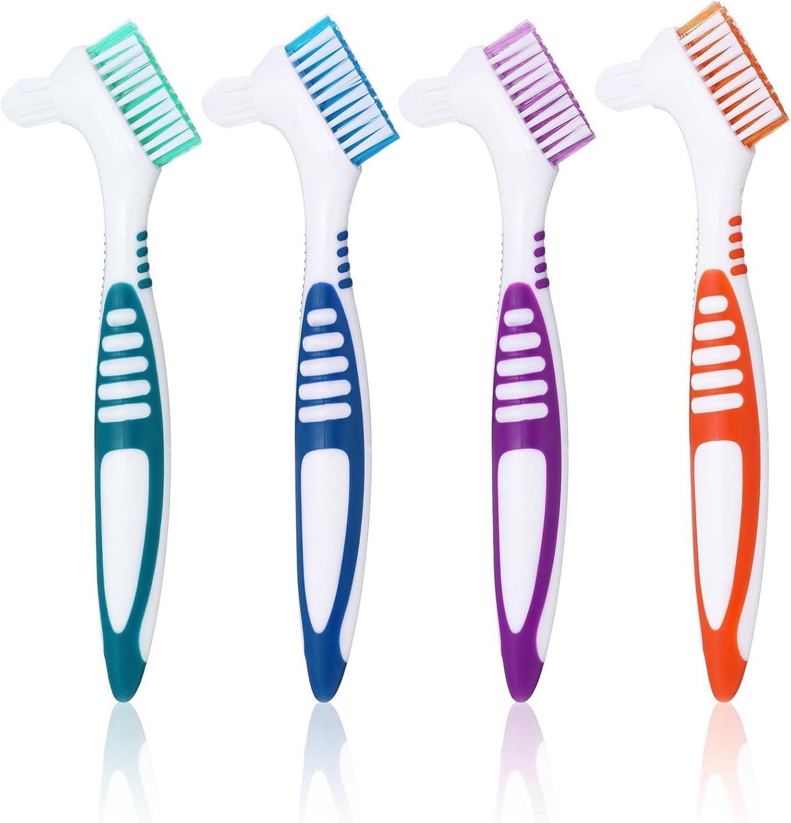 Prothese Tandenborstel - Reinigingsborstel Gebitsreiniger - Kunstgebit Reinigen - Ergonomische Antislip Grip - 15.6 cm Lengte - Meerdere Kleuren