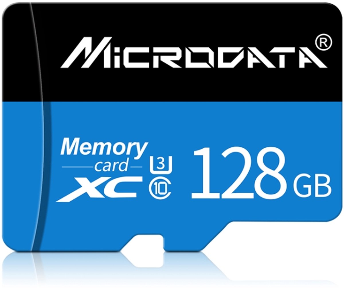 MICRODATA 128 GB U3 blauwe en zwarte TF (Micro SD) geheugenkaart