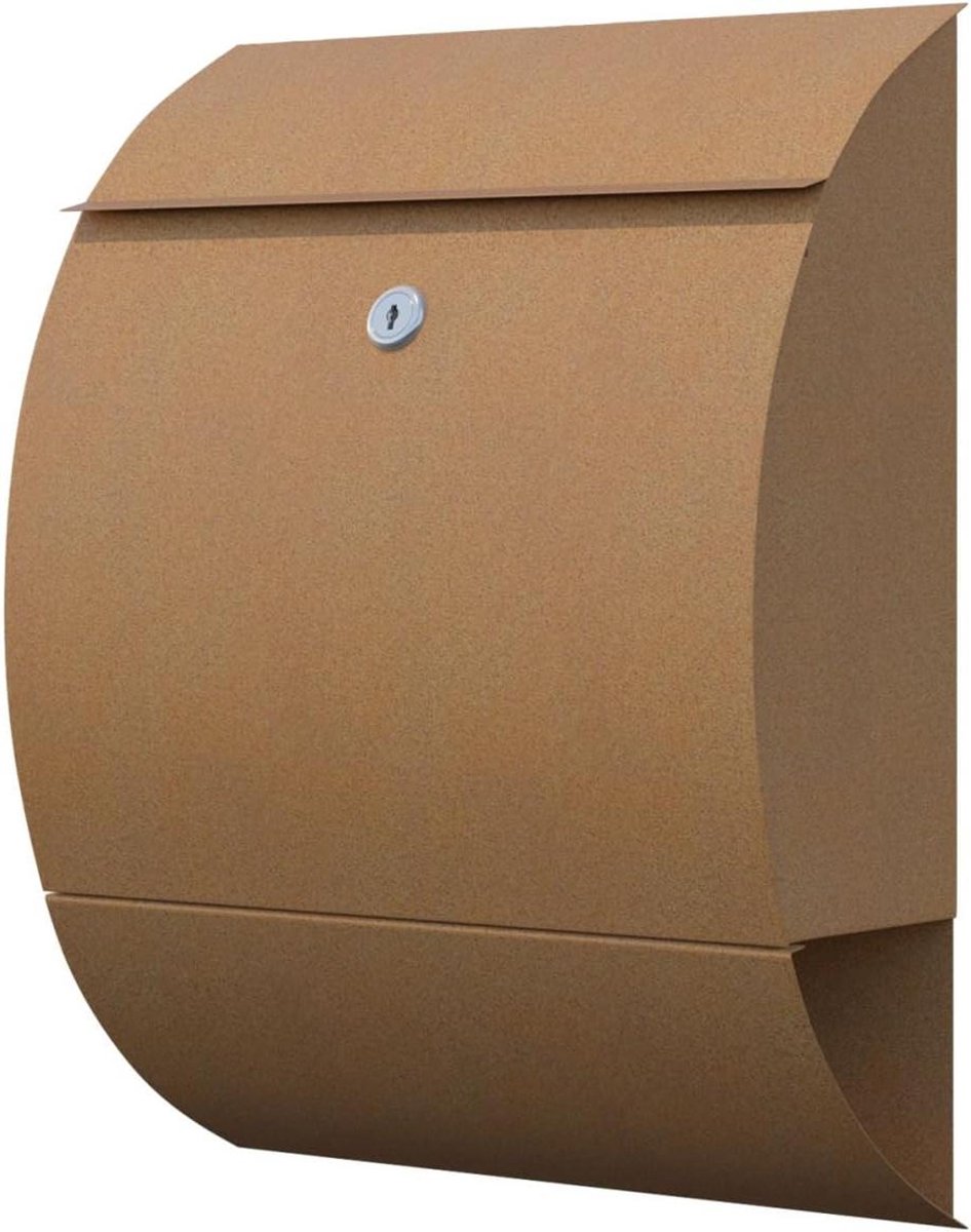 Wandbrievenbus - Brievenbus muur - Post ontvangen - Verborgen slot - 31.5 x 40.5 cm - Roestkleur