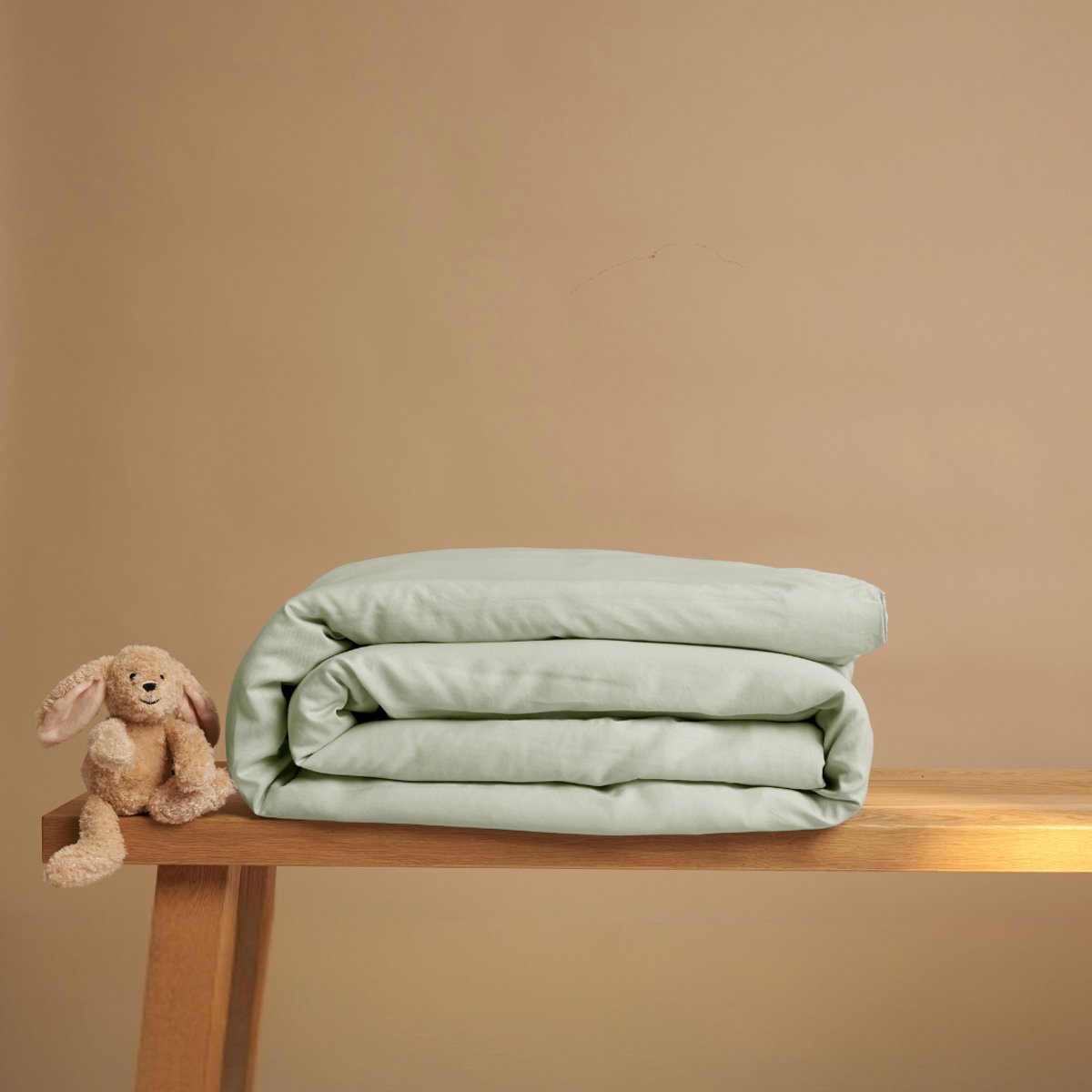 Coco & Cici - Kids - TENCEL Sateen Dekbedovertrek Grijs groen - 120x150 (zonder kussensloop)