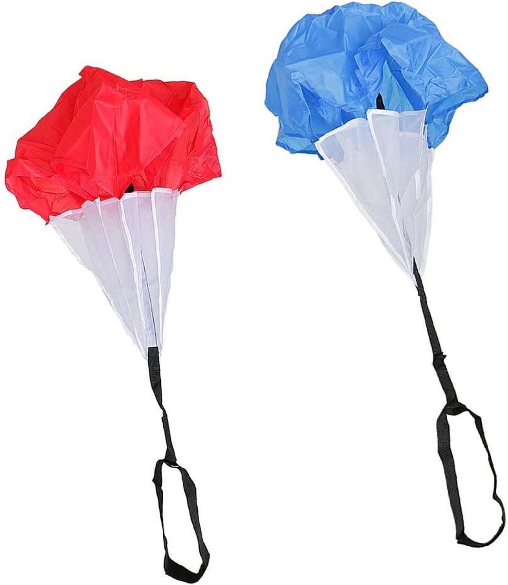 Sport Parachute - Weerstand Parachute - Kracht Training - Verstelbare Band - 2 stuks - Rood Blauw